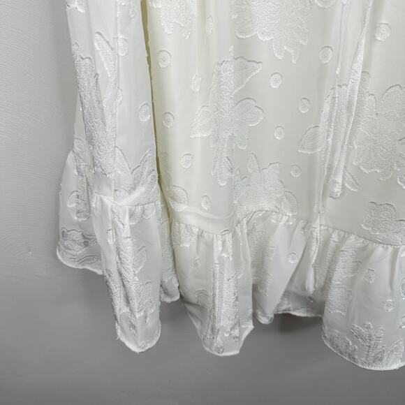 Lulus Dearest Darling White Burnout Floral Jacquard Bustier Mini Dress - Picture 4 of 10